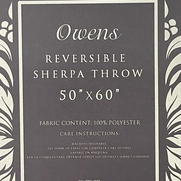 Owens Gray and White Reversible Sherpa Throw - Picture 6 of 6